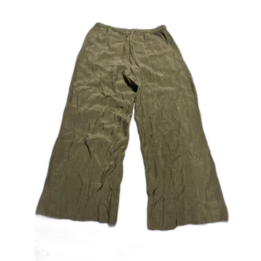 J. Crew Stratus Pant in Textured Satin Womens Size Large Petite Green NEW